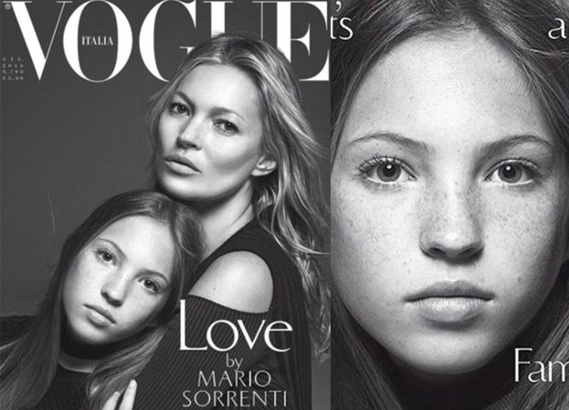 Kate Moss z 13-letnią córką na okładce "Vogue’a"! (FOTO)