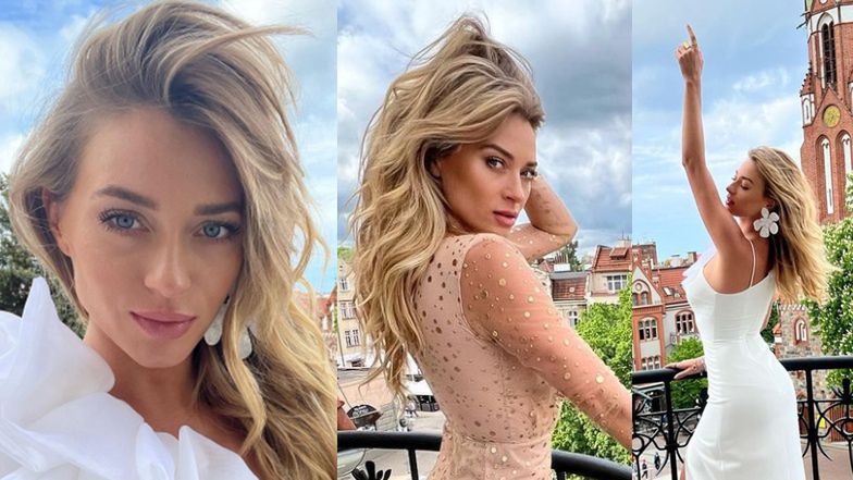 Marcelina Zawadzka wygina się na balkonie 