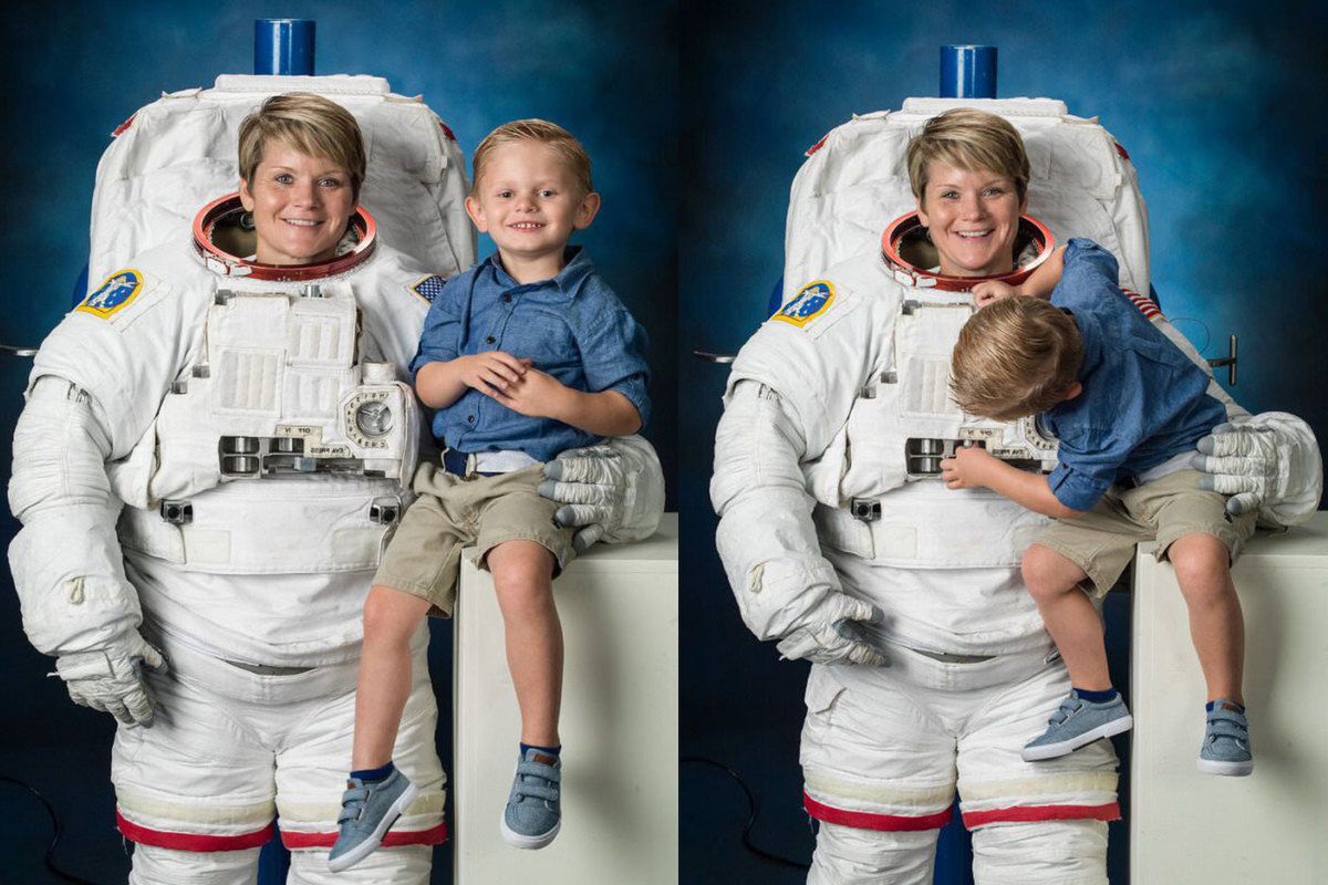 Astronautka NASA wzięła ze sobą na sesję swojego 4-letniego synka. Te zdjęcia rozgrzeją wasze serca 1