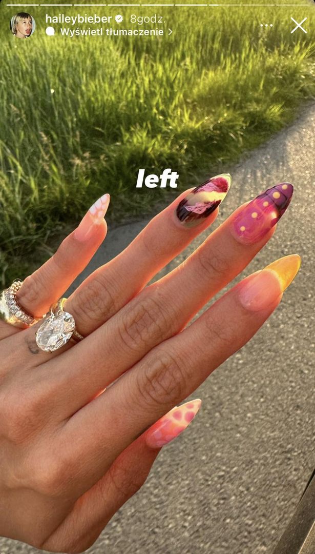 Hailey Bieber pokazała szalony manicure 
