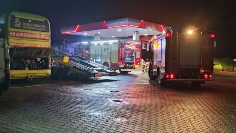 Pożar ukraińskiego autobusu-ambulansu