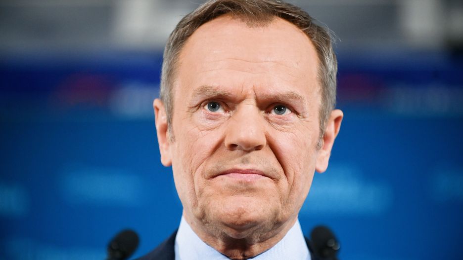  Warszawa, 07.03.2022. Przewodniczący Platformy Obywatelskiej RP Donald Tusk podczas konferencji prasowej w w Biurze Krajowym Platformy Obywatelskiej w Warszawie, 7 bm. Konferencja dotyczyła pomocy Polski dla obywateli Ukrainy. (sko) PAP/Marcin Obara