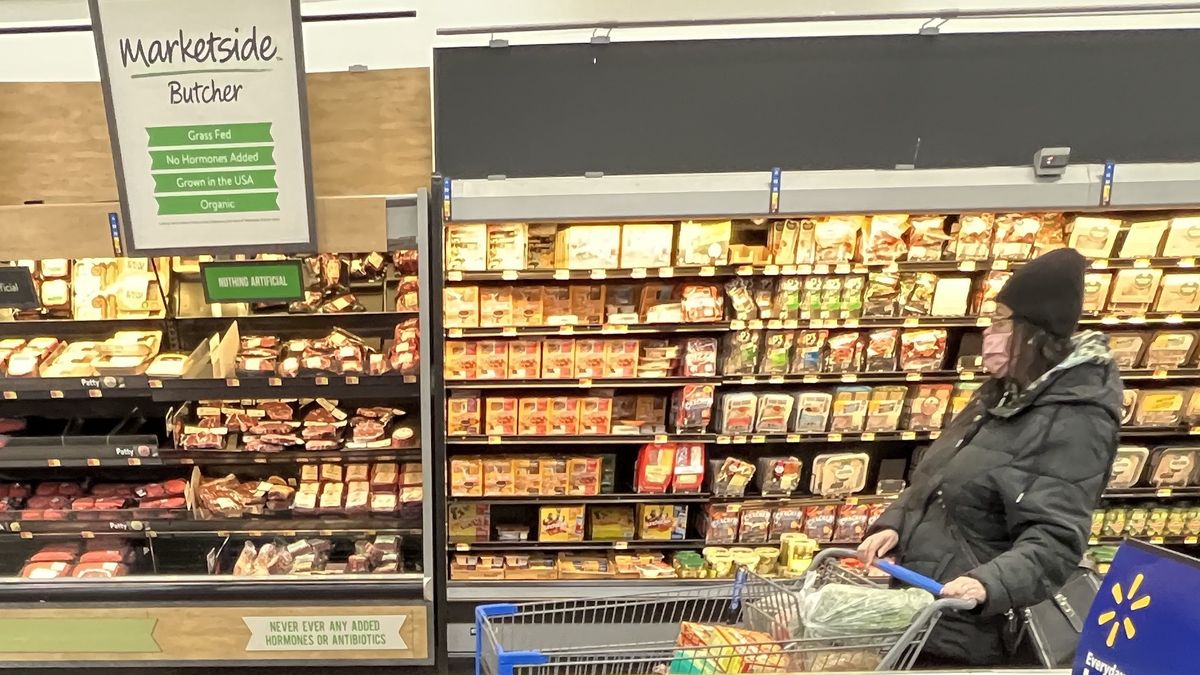 NEW JERSEY, USA - JANUARY 14: An empty section is seen at a Walmart store on January 14, 2022 in New Jersey, United States amid Omicron variant. The COVID-19 pandemic continues to cause supply chain issues across the country. (Photo by Tayfun Coskun/Anadolu Agency via Getty Images)