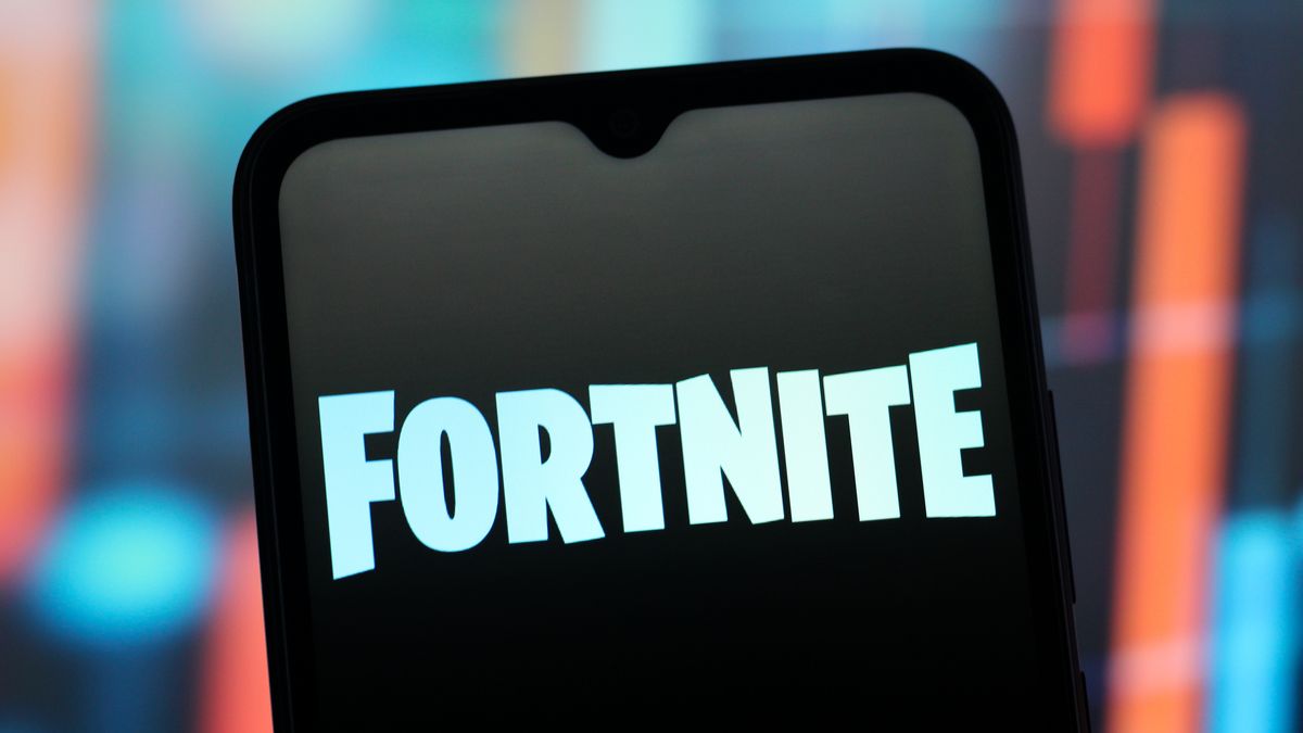 CANADA - 2025/07/08: In this photo illustration, the Fortnite logo is seen displayed on a smartphone screen. (Photo Illustration by Thomas Fuller/SOPA Images/LightRocket via Getty Images)