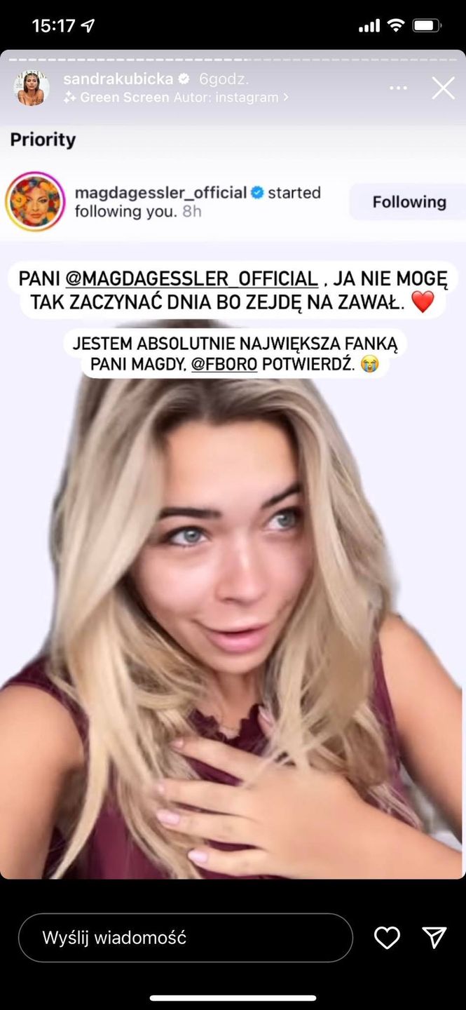 Screen z IG Sandry Kubickiej