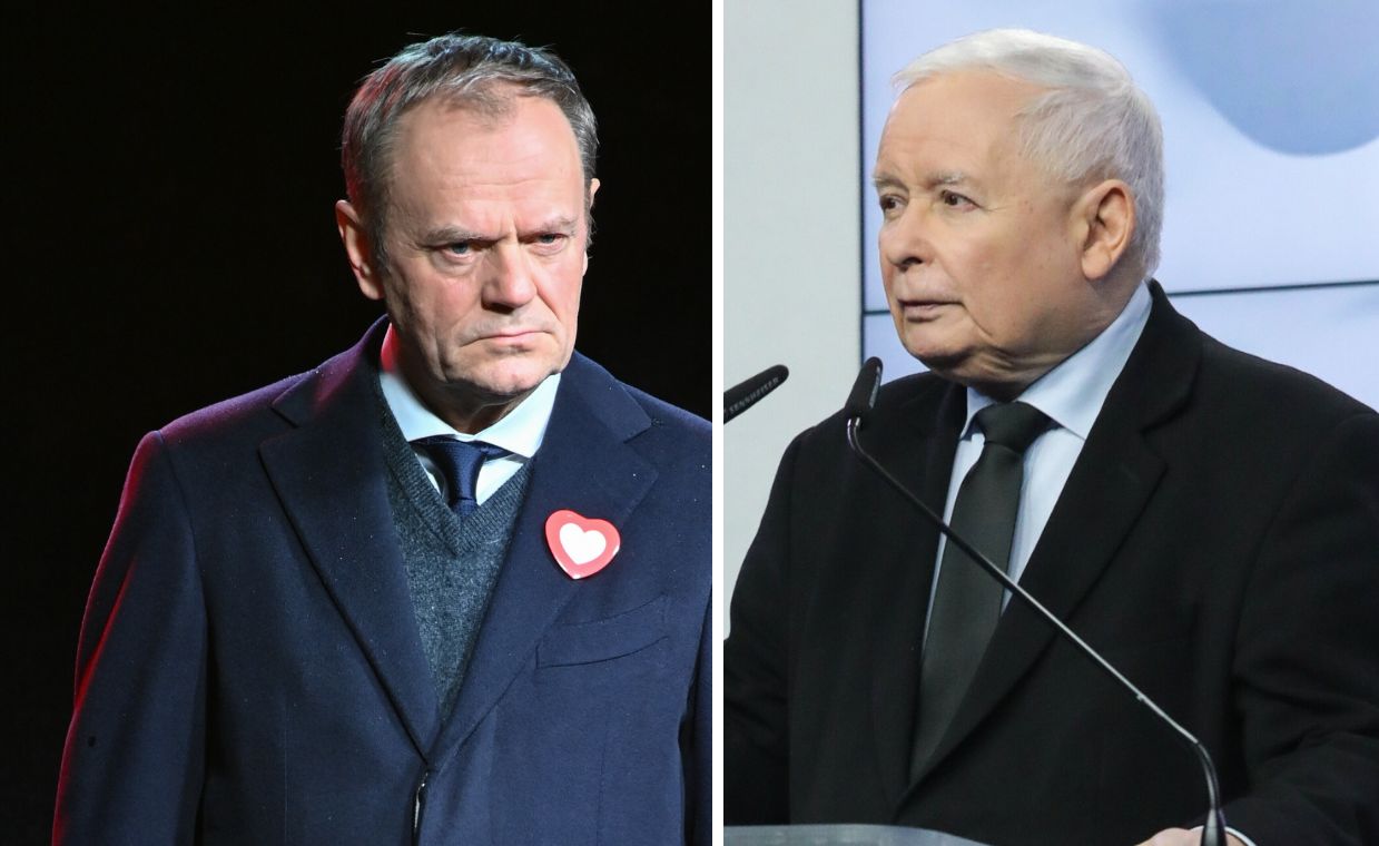 Donald Tusk i Jarosław Kaczyński, liderzy dwóch największych partii