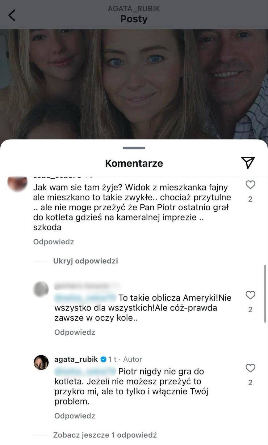 Agata Rubik dementuje, że Piotr Rubik gra do kotleta