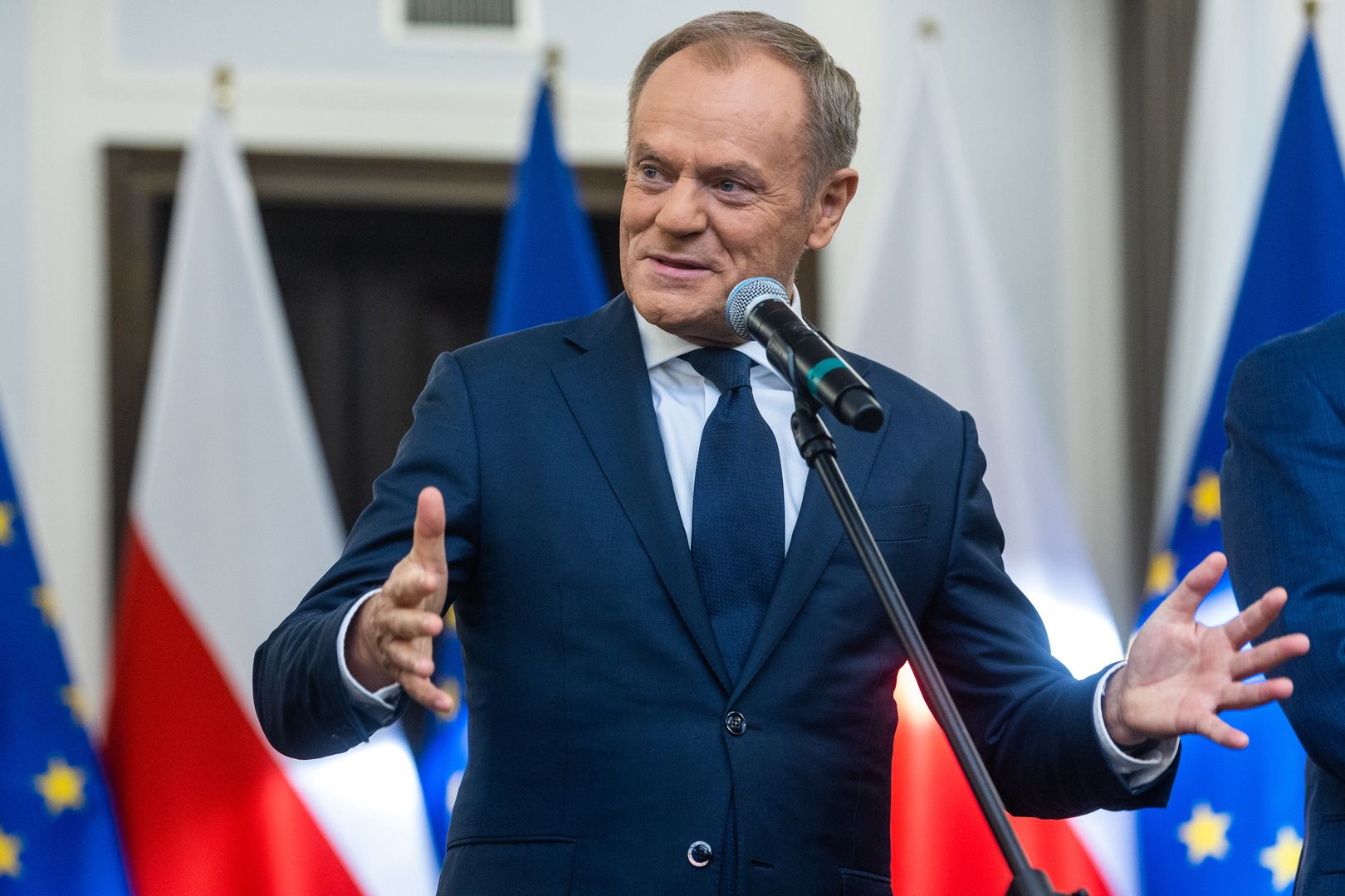 Donald Tusk w dniu podpisania umowy koalicyjnej