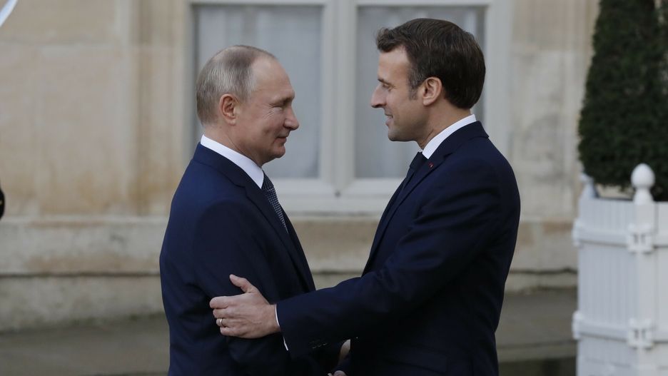 Spotkanie czw�rki normandzkiej w Pary?u
December 09 2019 - Paris, France : France's President Emmanuel Macron receiving Russia's President Vladimir Putin for a Summit on the Ukraine war problem in Palais de l'Elysee. (Henri Szwarc/Polaris)
Henri Szwarc
