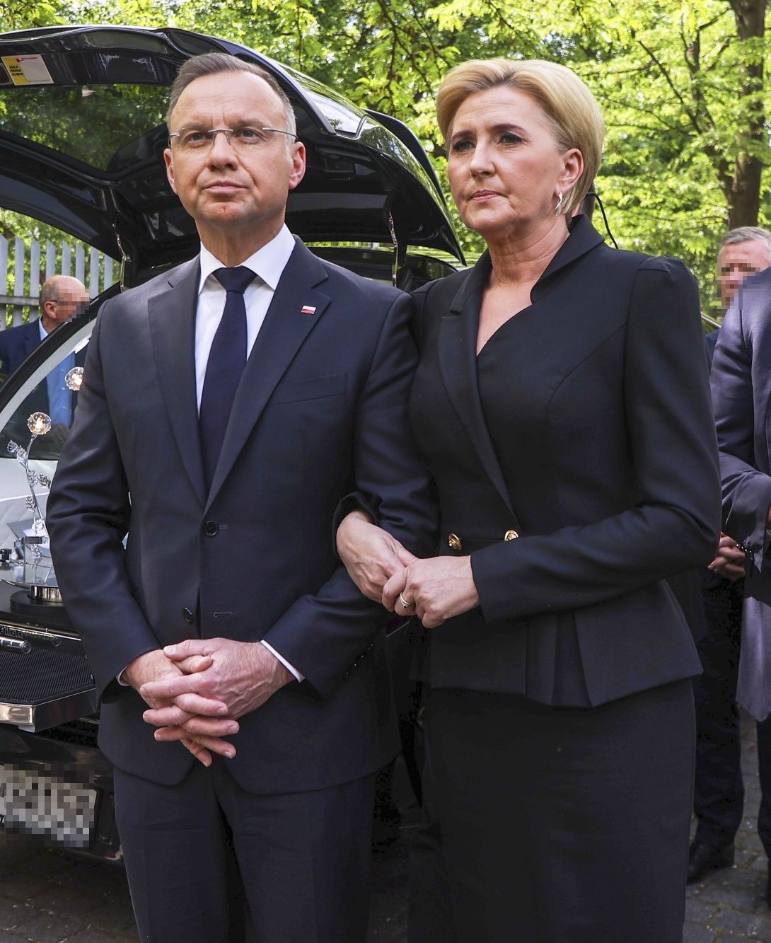 Agata i Andrzej Dudowie na pogrzebie Jacka Zielińskiego