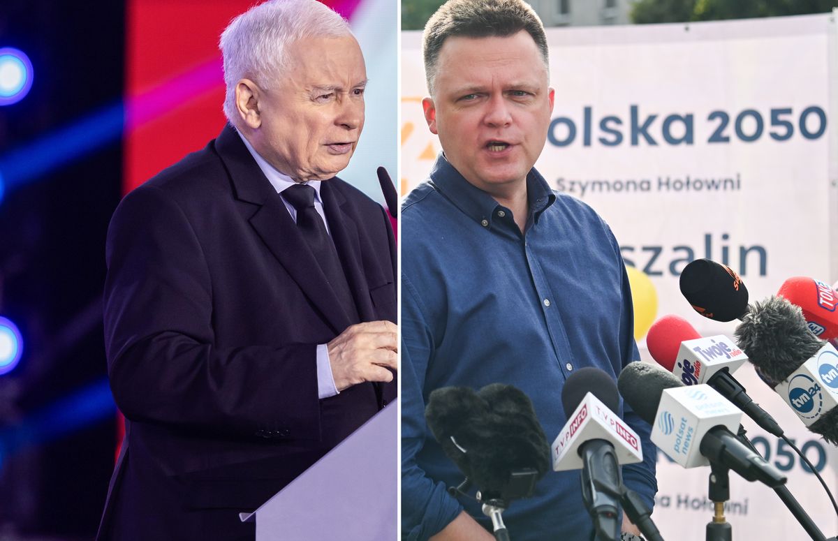 Jarosław Kaczyński i Szymon Hołownia