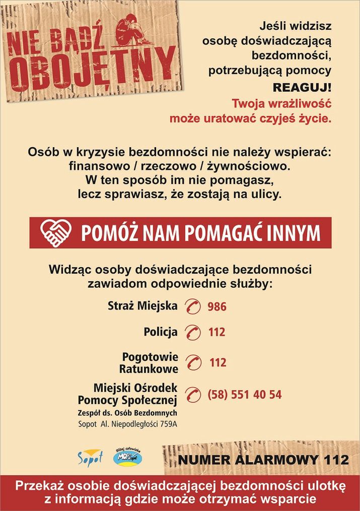 Wojewoda Pomorski apeluje o szczególną pomoc dla osób bezdomnych, starszych, niepełnosprawnych i często żyjących samotnie.
