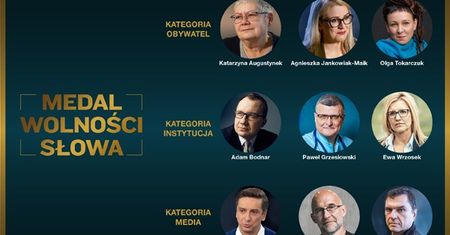 Medal Wolności Słowa. Wśród kandydatów Tokarczuk, Bodnar, Poczobut i Grzesiowski
