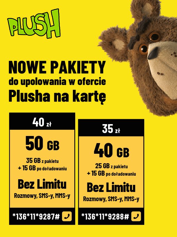 Plush na kartę: nowe pakiety