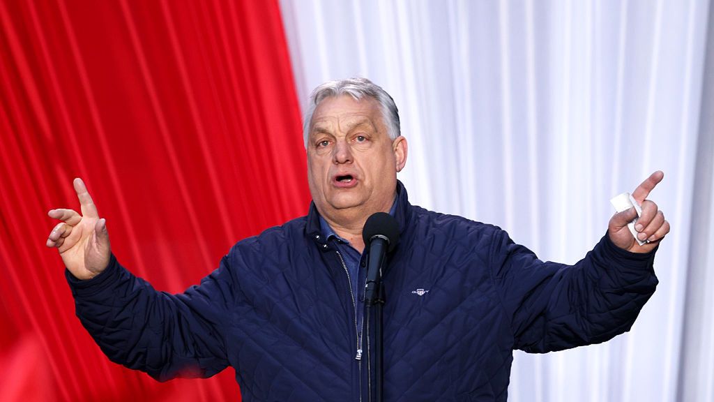 Viktor Orban Campaigns In Szekesfehervar Ahead Of Parliamentary Elections
SZEKESFEHERVAR, HUNGARY - APRIL 10: Hungarian Prime Minister Viktor Orban speaks at an election campaign rally two days before parliamentary elections on April 10, 2026 in Szekesfehervar, Hungary. Orban, who has been in power for 16 years, is currently trailing his main opponent Peter Magyar in polls. (Photo by Sean Gallup/Getty Images)
Sean Gallup
bestof, topix