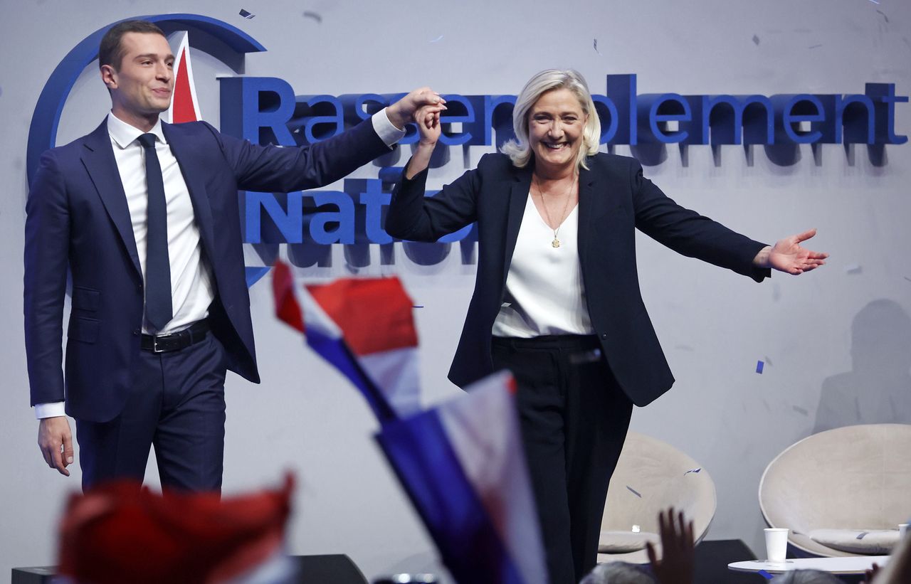 Jordan Bardella and Marine Le Pen