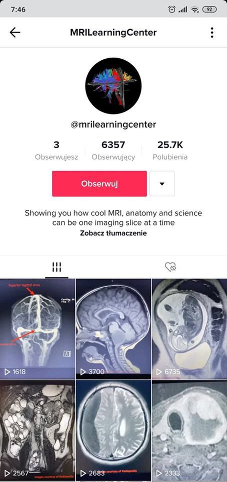 Z Tik Toka nauczyłem się, jak czytać zdjęcia rezonansu magnetycznego (Tik Tok)