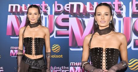 Natalia Szroeder w odważnej stylizacji melduje się na ściance półfinału "Must Be The Music"