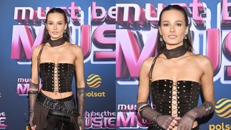 Natalia Szroeder w odważnej stylizacji melduje się na ściance półfinału "Must Be The Music"
