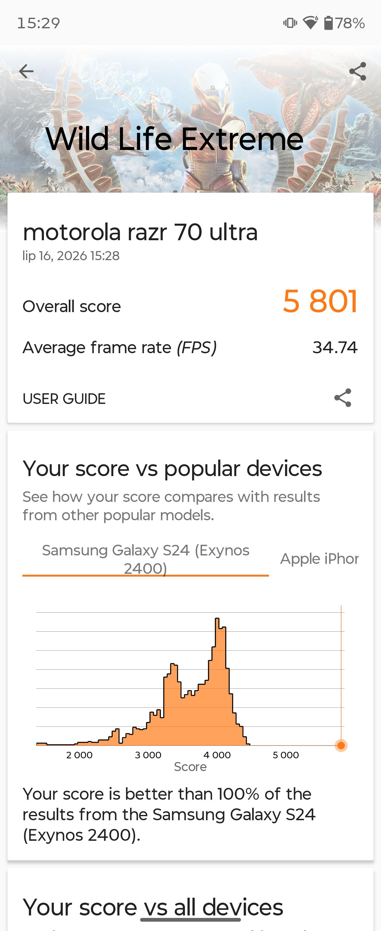 Motorola razr 70 Ultra - benchmarki