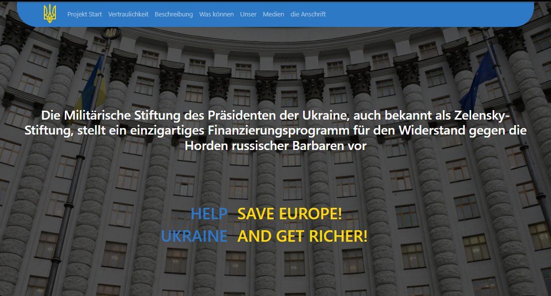 Fałszywa strona "Fundacji Zełenskiego"