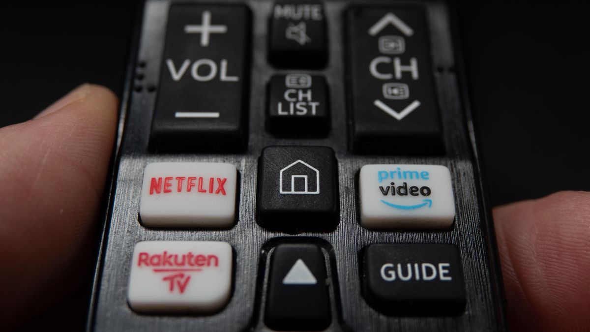 MORZINE, FRANCE - APRIL 04: In this photo illustration, a TV remote control with Netflix and Amazon Prime Video streaming platform buttons is seen on April 04, 2023 near Morzine, France. Netflix is a US media that was founded in 1997 initially selling and renting DVDs. In 2007, Netflix introduced streaming media and video on demand and by 2013, the service began to acquire and produce original content. (Photo by Matt Cardy/Getty Images)