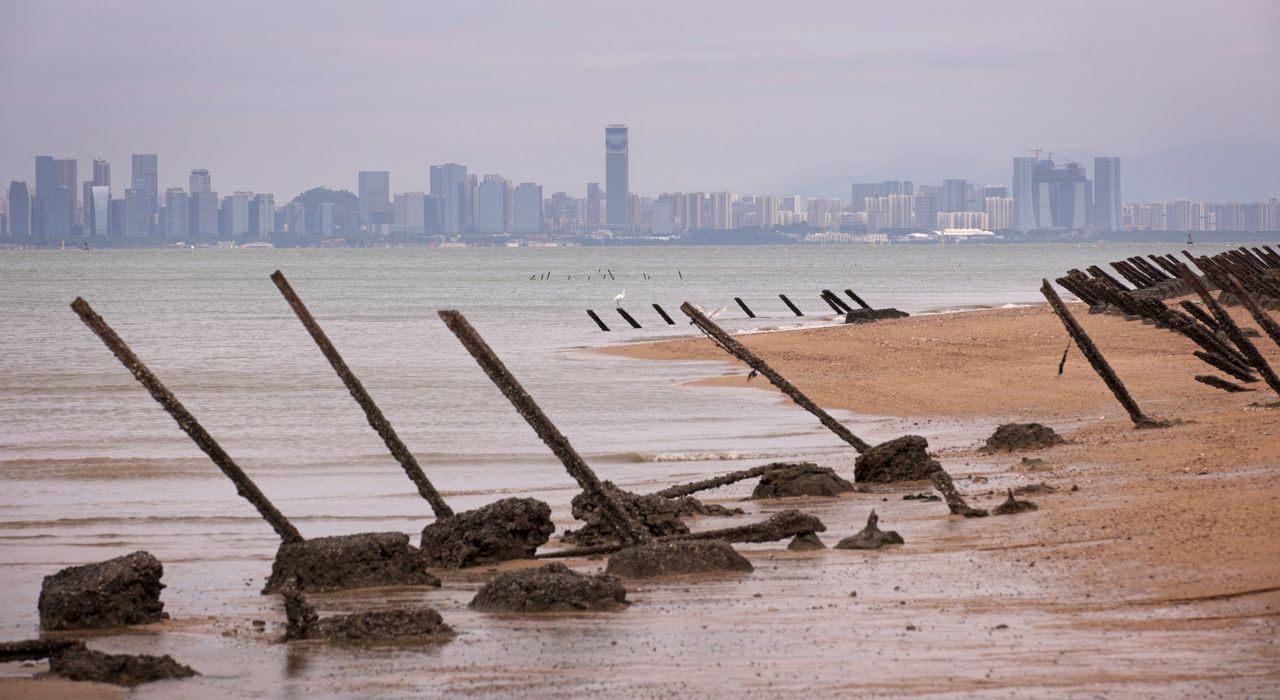 Plaża w Kinmen na Tajwanie. Zdjęcie ilustracyjne 