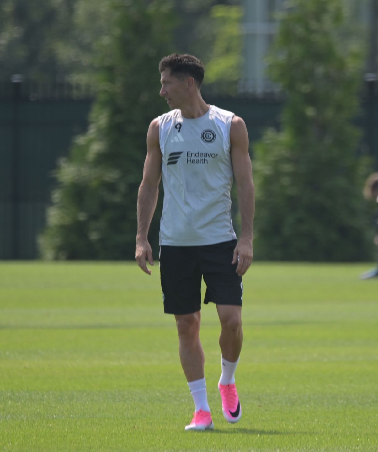 Robert Lewandowski podczas treningu 