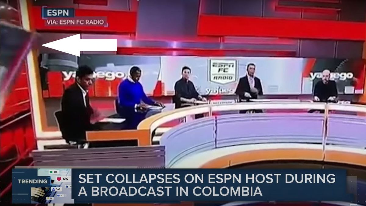 Chwila przed wypadkiem w kolumbijskim studiu ESPN
