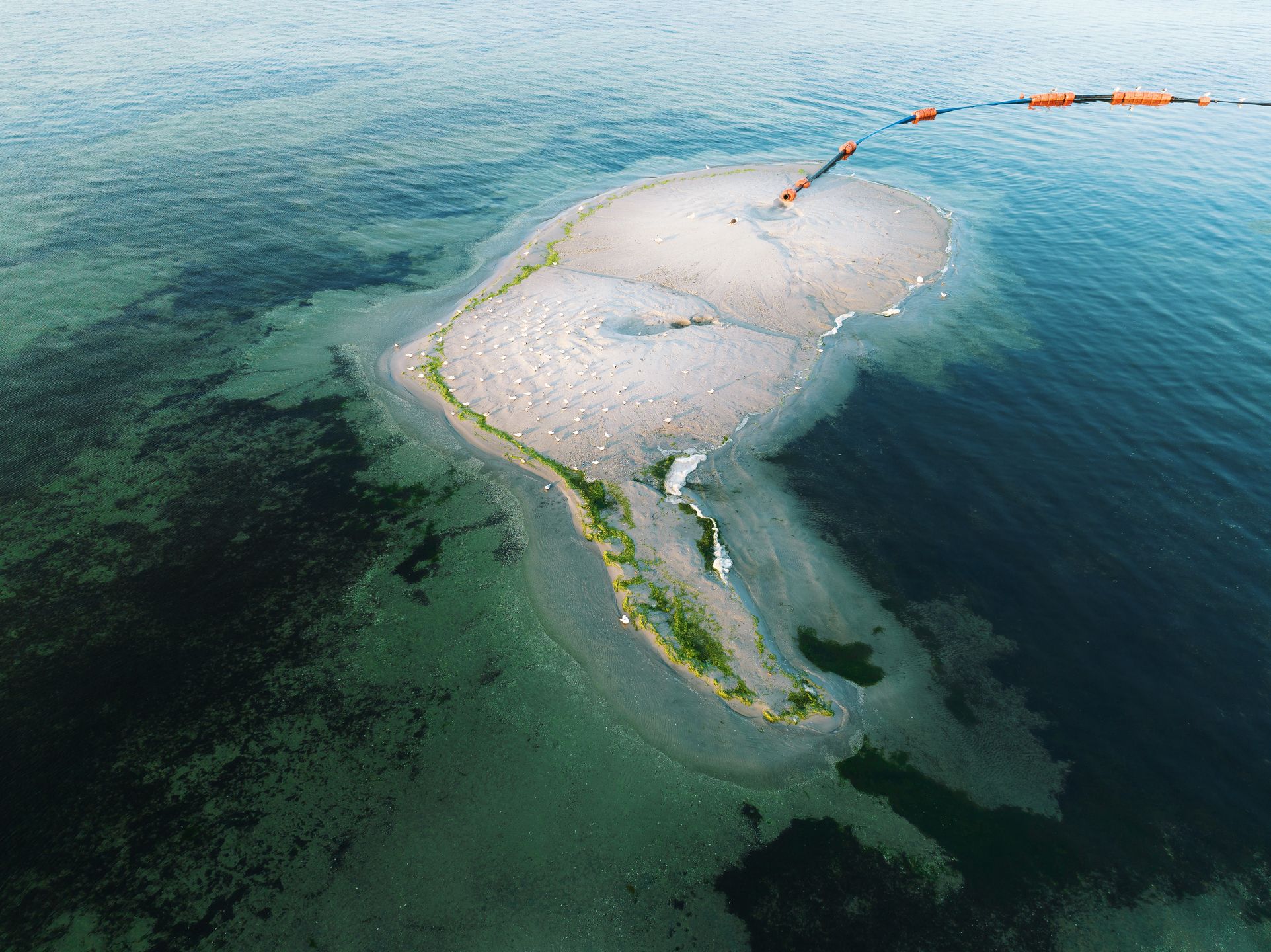 Widok z lotu ptaka na nowy archipelag wysepek