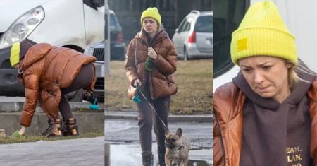 Prozaiczne życie Barbary Kurdej-Szatan pod apartamentem za 2,5 miliona: sprząta KUPY PO PSIE i brodzi w kałuży (ZDJĘCIA)