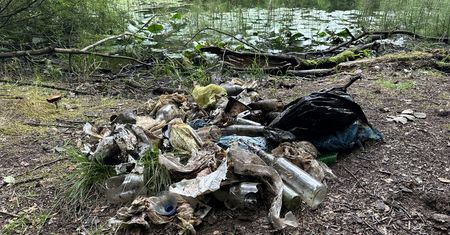 Oczko wodne niemal całkiem wyschło. Oto, co znaleźli na dnie