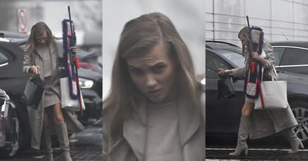Agnieszka Kaczorowska ZNÓW wymachuje mopem na ulicy