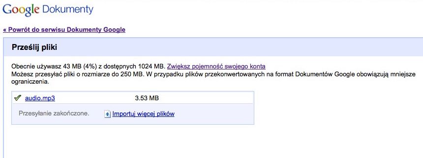 "Dokumenty Google" jako wirtualny dysk twardy? 4