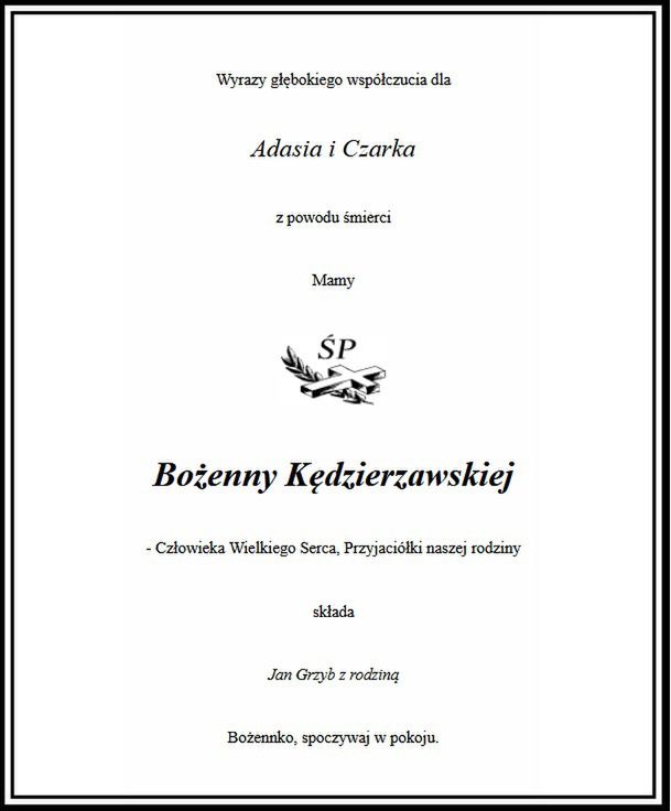 Bożenna Kędzierzawska  nie żyje. Nekrolog z "Gazety Wyborczej"