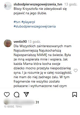 Krzysztof zabrał głos ws. mamy 