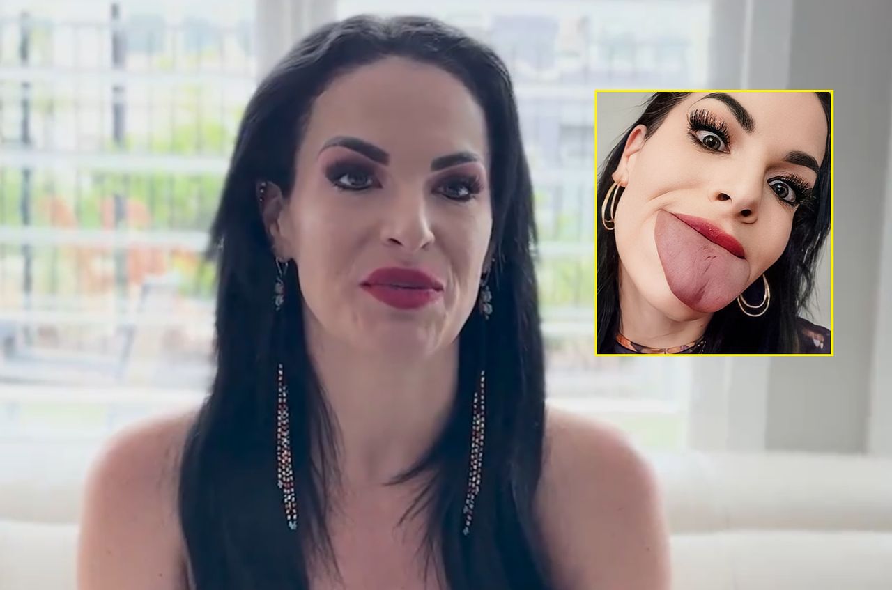 A lawyer with a huge tongue. She broke a Guinness World Record.