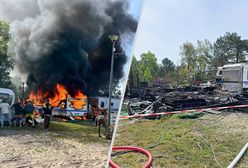 Pożar w Jastarni. Turyści ratowali przyczepy kempingowe