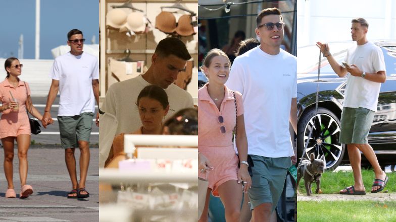 Jan Bednarek spaceruje z żoną po Sopocie i sprząta po psie