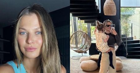 Anna Lewandowska pozuje w nowoczesnym salonie. Ładne ma czarne schody? (FOTO)