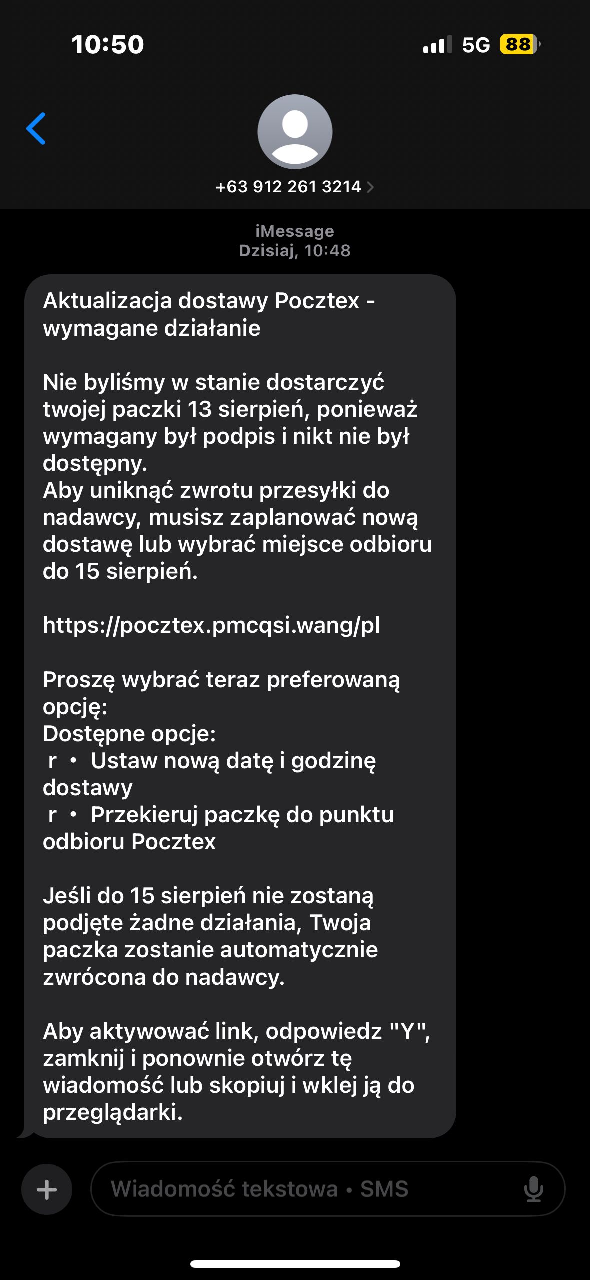 Fałszywy SMS