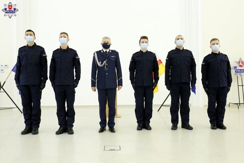 Pierwsze w 2021 roku ślubowanie nowych policjantów w województwie lubelskim | fot. KWP Lublin