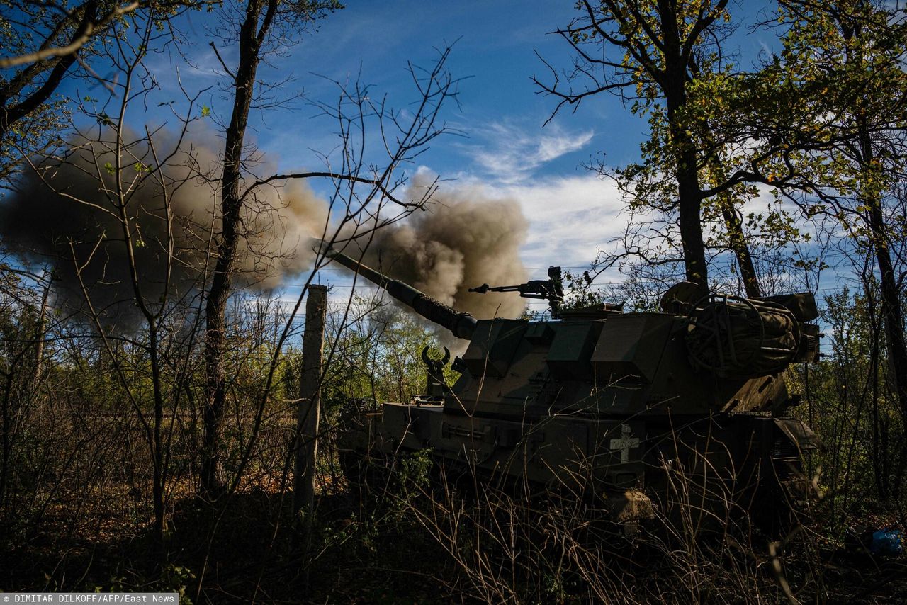 Polskie armatohaubice Krab w Ukrainie.