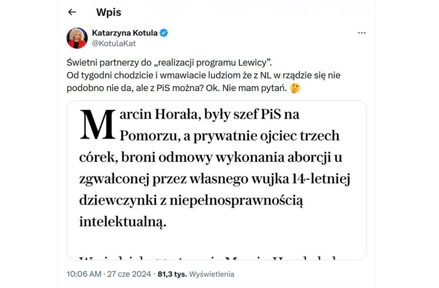 Katarzyna Kotula o Paulinie Matysiak