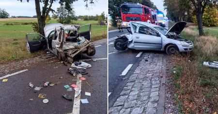 Kierowca z ciężkimi obrażeniami ciała trafił do szpitala