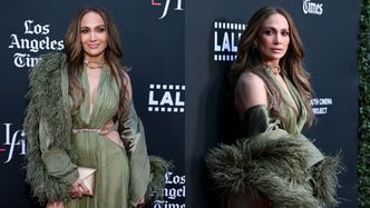 Jennifer Lopez w sukni z wycięciami i GŁĘBOKIM DEKOLTEM czaruje na gali w Los Angeles. Imponująca figura? (ZDJĘCIA)