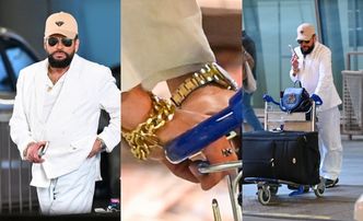 Obwieszony złotem Krzysztof Rutkowski błąka się po lotnisku po powrocie z Tajlandii, gdzie "otarł się o śmierć"