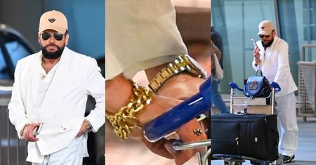 Obwieszony złotem Krzysztof Rutkowski błąka się po lotnisku po powrocie z Tajlandii, gdzie "otarł się o śmierć"