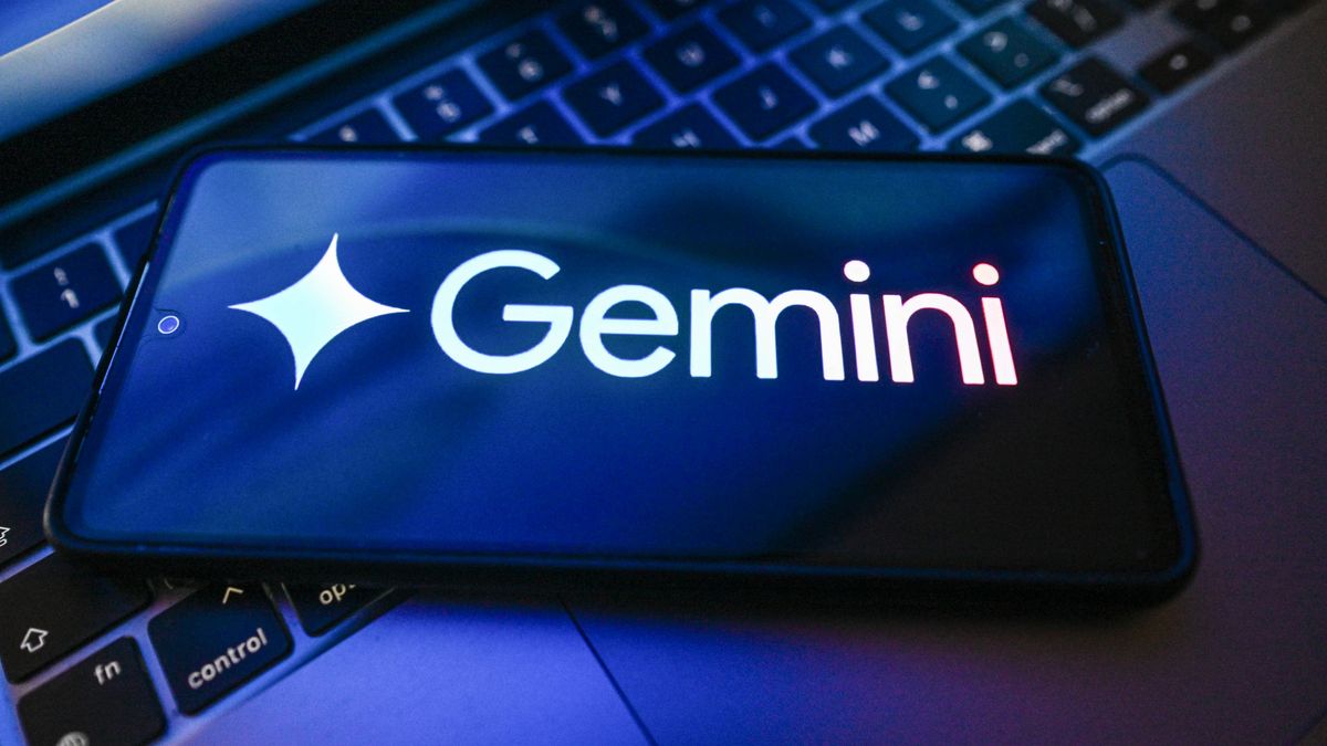 POLAND - 2026/06/02: In this photo illustration a Gemini logo is seen displayed on a smartphone on the top of a laptop. (Photo Illustration by Omar Marques/SOPA Images/LightRocket via Getty Images)