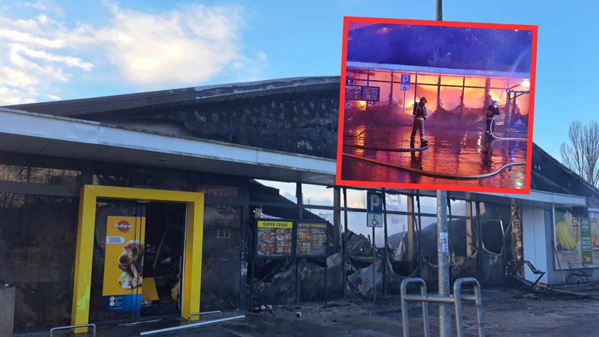 Biedronka w Zawidowie niemal doszczętnie spłonęła 